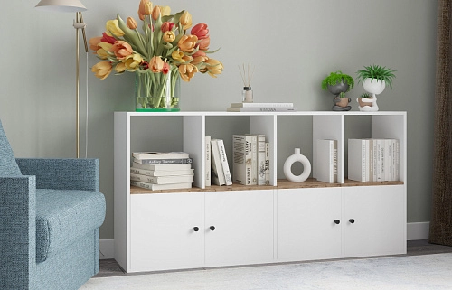 Стеллаж Оренсе-8 Белый - фото 1