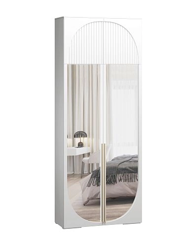 Шкаф распашной Брей-1.2 с антресолью Белый - фото 4