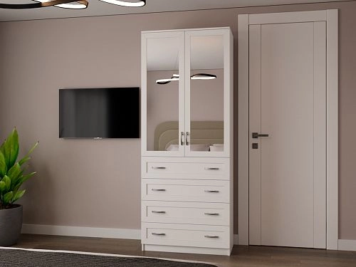 Шкаф распашной Стелла-9 Белый - фото 1