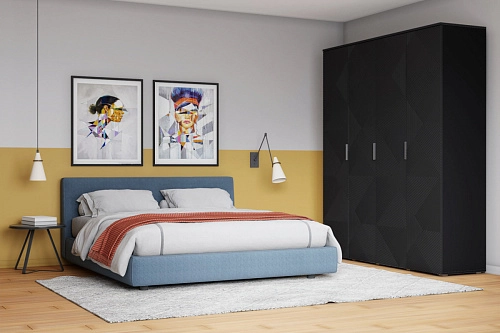 Шкаф распашной Салерно NEW 4 Черный - фото 1