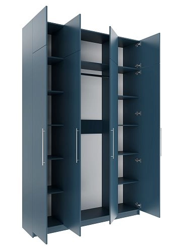 Шкаф распашной Калифорния-4 с антресолью Альби Полуночно-синий - фото 2