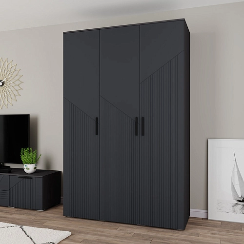 Шкаф распашной Синтра 3 Черный - фото 1