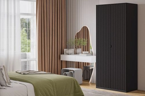 Шкаф распашной Тоди-2 Черный - фото 1