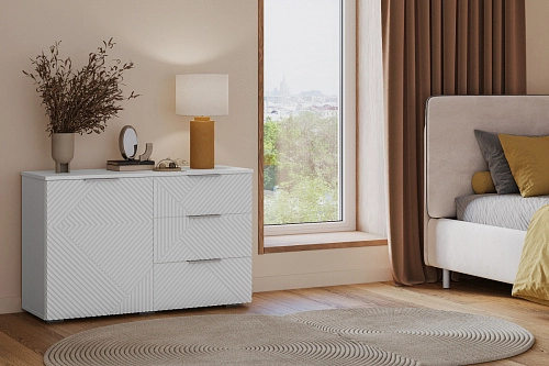 Комод Салерно NEW 3 Белый - фото 1