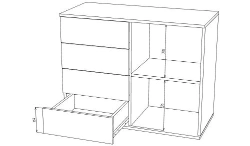 Комод Марвин Йорк 26 фрезеровка 2 Графит - фото 3