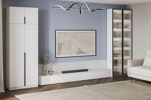 Шкаф распашной Марсель-2 с антресолью Белый - фото 1