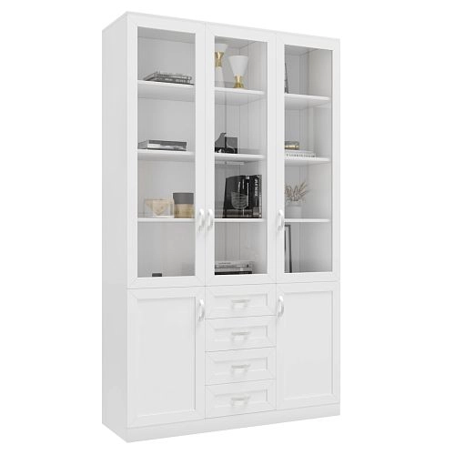 Шкаф Библиотека Библиограф 3.8 Квадро Белый - фото 3