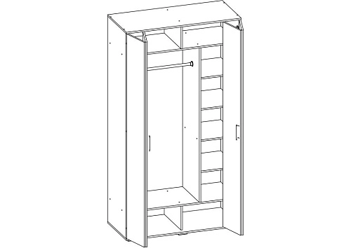 Шкаф распашной Гармошка-6 Дуб Сонома - фото 3