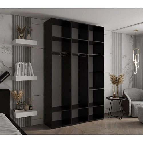 Шкаф распашной Люксор-3 Черный - фото 3