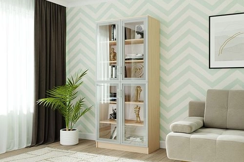 Книжный шкаф Альма-8 Дуб Молочный - фото 1