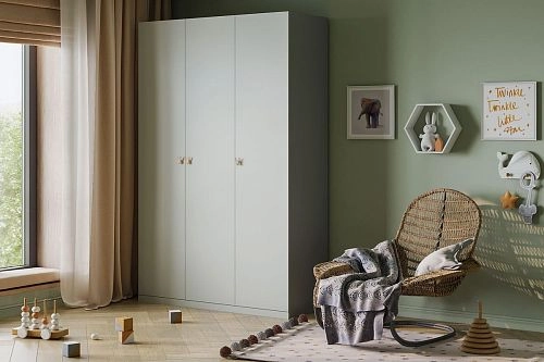 Шкаф распашной Банни-3 Светло-Серый - фото 1