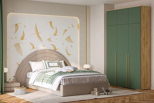 Шкаф распашной Лоренсе-3 с антресолью Шарли Green - фото 1