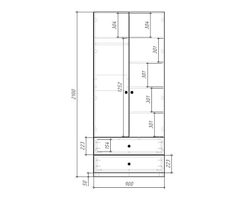 Шкаф распашной Банни-2.2 Белый - фото 6