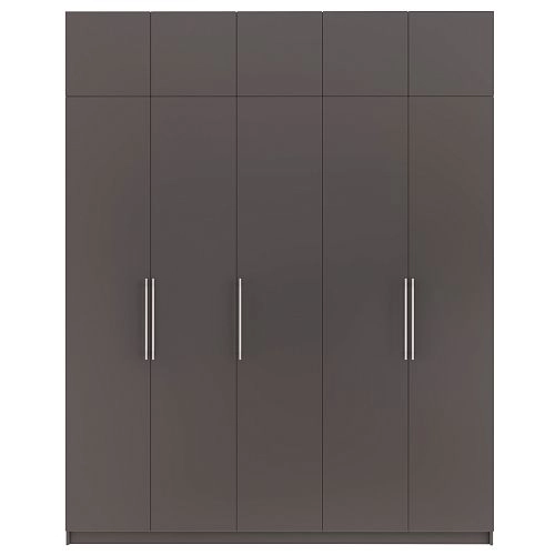 Шкаф распашной Калифорния-5 с антресолью Графит - фото 4