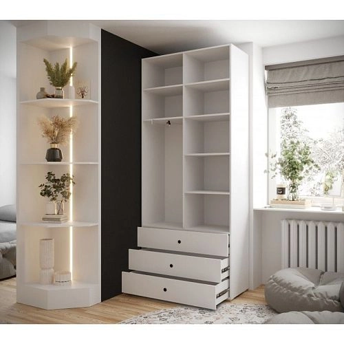 Шкаф распашной Люксор-2.3 Белый - фото 3