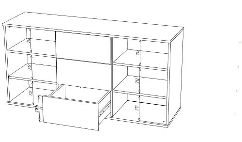 Комод Марвин Йорк 4 фрезеровка 11 Аквамарин - фото 3