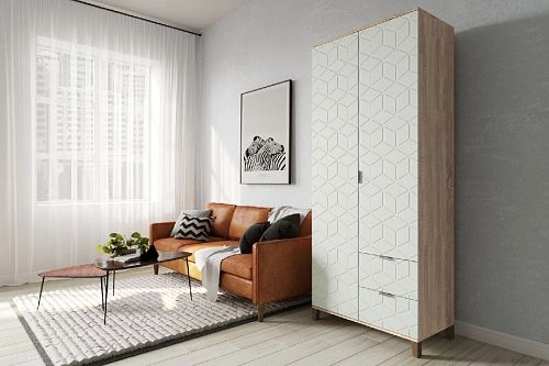 Шкаф распашной Марвин Йорк 3 фрезеровка 2 Милк - фото 1