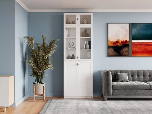 Стеллаж Билли Хелена-21 с антресолью Белый/Черный - фото 1