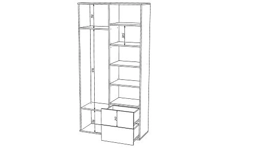 Шкаф распашной Марвин Йорк 3 фрезеровка 4 Роза - фото 3