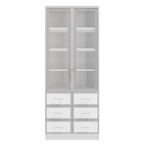 Книжный шкаф Альма-11 Белый - фото 4