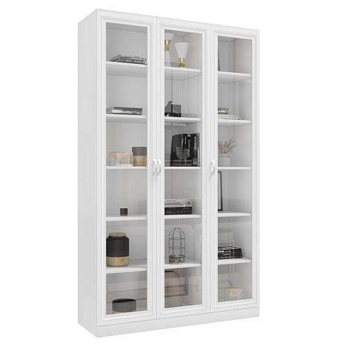Шкаф Библиотека Библиограф 3.1 Рельеф Белый - фото 3