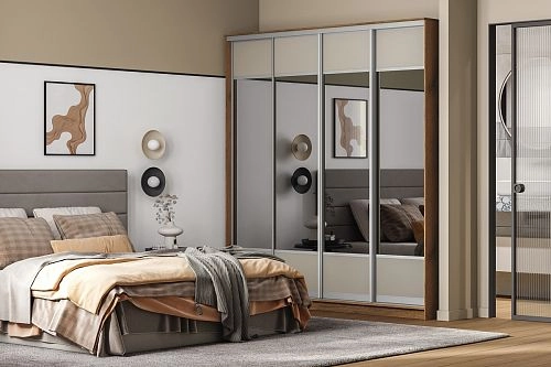 Шкаф-купе Борнео-4.6 Дуб Делано/Серебро - фото 1