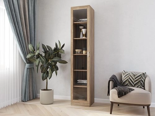 Книжный шкаф Библиограф 1.1 Квадро Дуб Сонома - фото 1